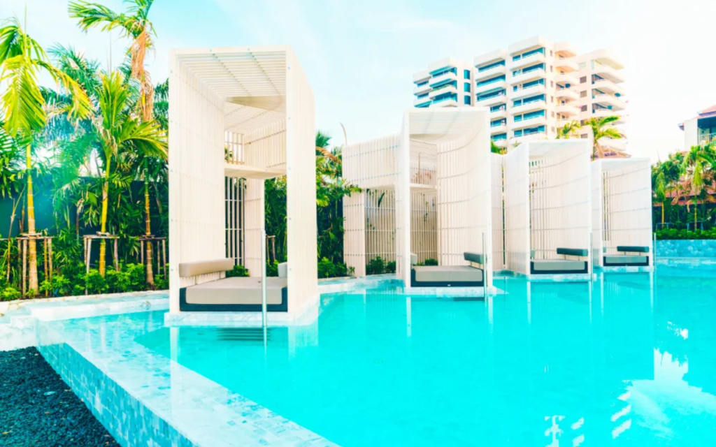 Luxury beachfront villa with infinity pool overlooking the Caribbean Sea